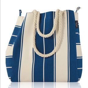 NEW Lancôme Striped Canvas Bag